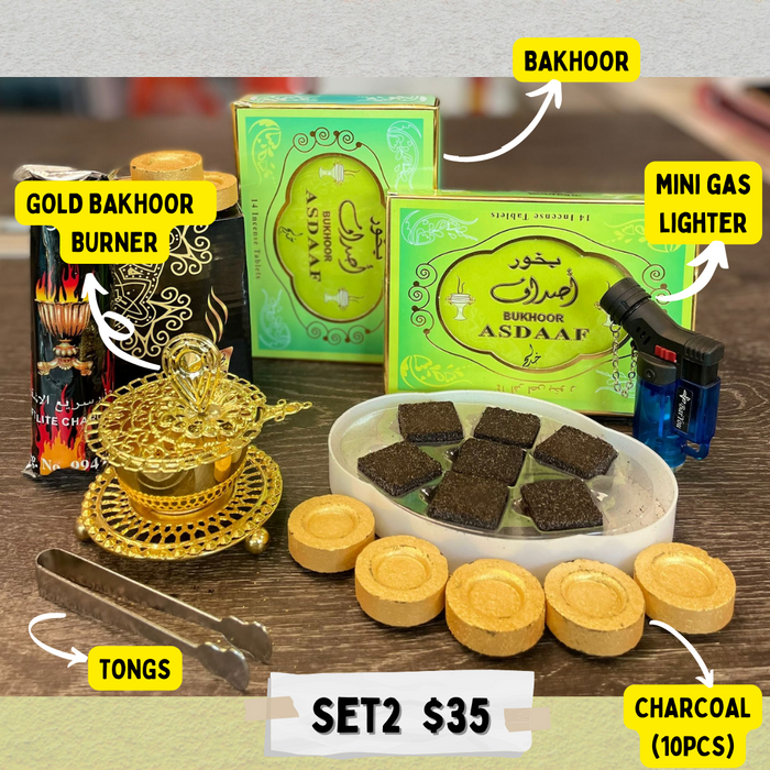 Mini Gold Bakhoor Set