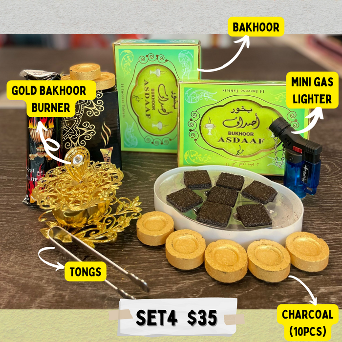 Mini Gold Bakhoor Set