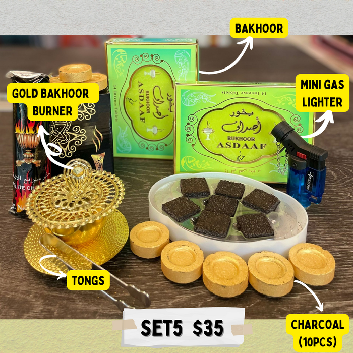 Mini Gold Bakhoor Set