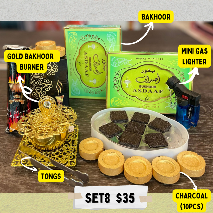 Mini Gold Bakhoor Set