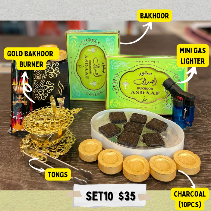 Mini Gold Bakhoor Set