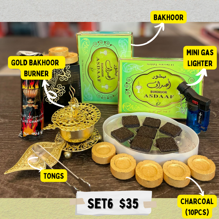 Mini Gold Bakhoor Set