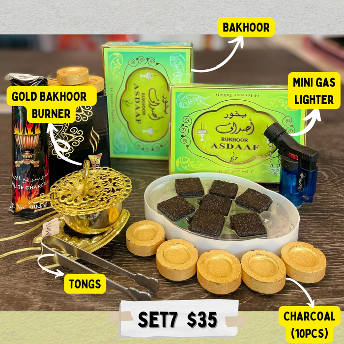 Mini Gold Bakhoor Set