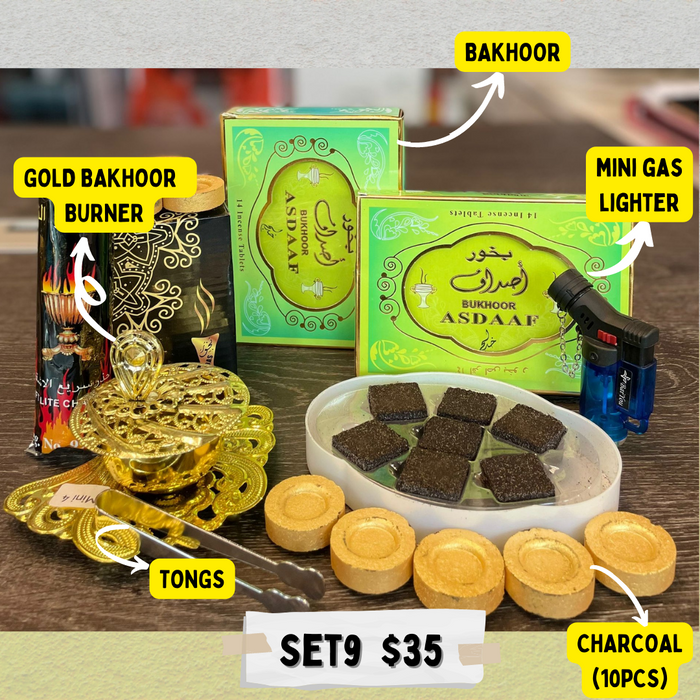 Mini Gold Bakhoor Set