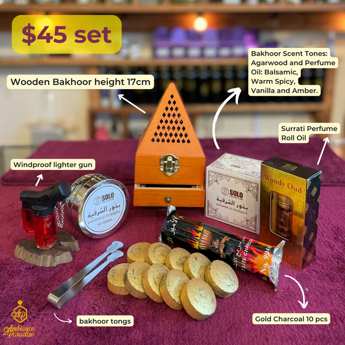 WOODEN BAKHOOR SET