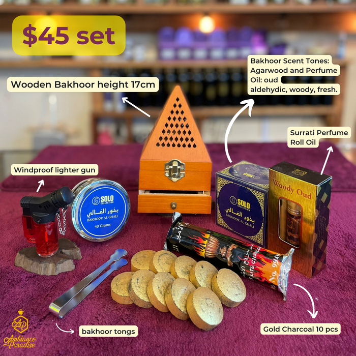 WOODEN BAKHOOR SET